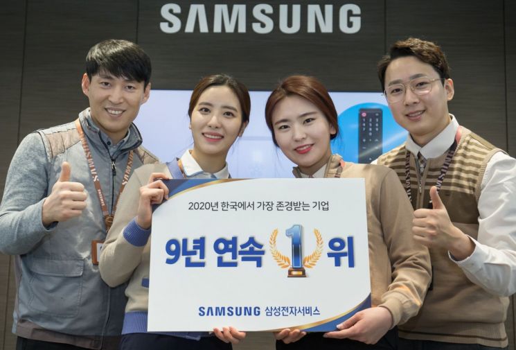삼성전자서비스, '한국에서 가장 존경받는 기업' 9년 연속 선정