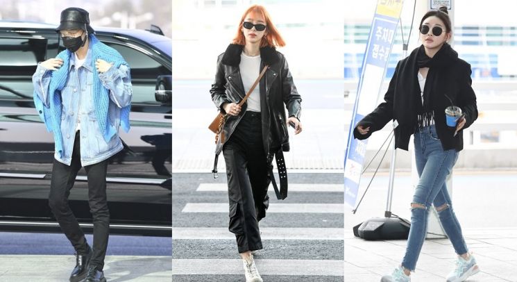 공항 패션. 사진=시스템옴므, 올세인츠, 키블링