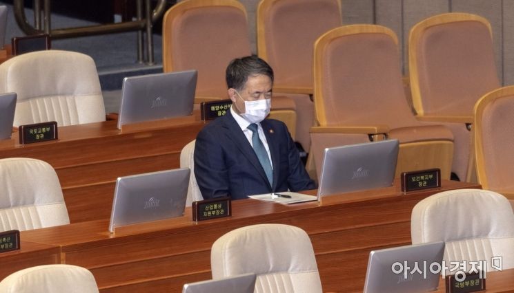 [포토] 국회 본회의 출석한 박능후 장관