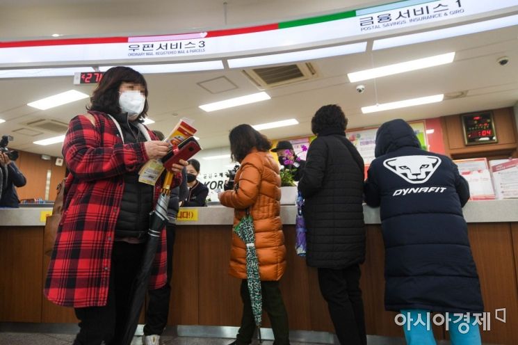[포토]우체국서 마스크 구매하는 주민들