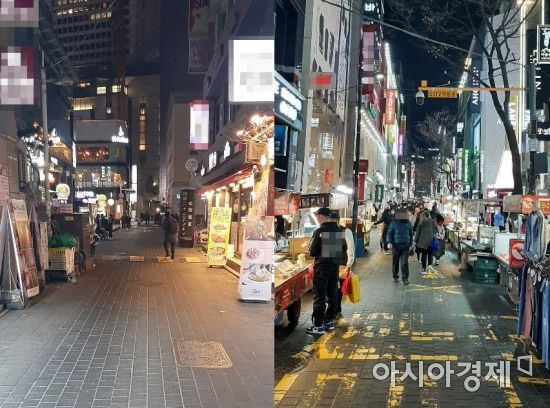 지난달 21일 오후 서울 중구 명동 거리. 인파로 가득했던 명동 거리는 코로나19 여파로 한산한 모습을 보이고 있다. 사진=한승곤 기자 hsg@asiae.co.kr