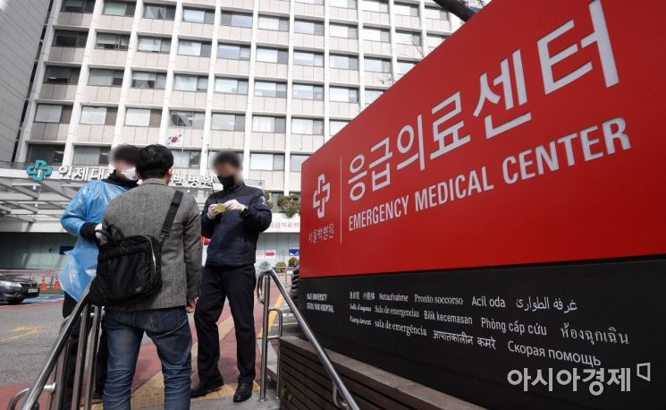 [포토] 출입 통제하는 백병원 관계자들