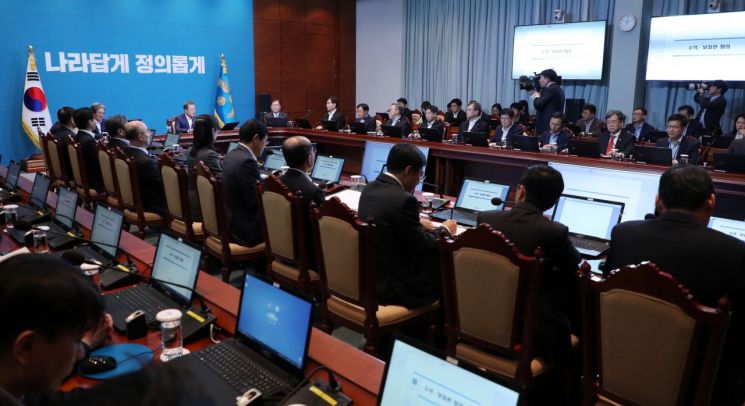 文대통령 주재 회의 달라진 풍경, 마스크가 사라졌네 