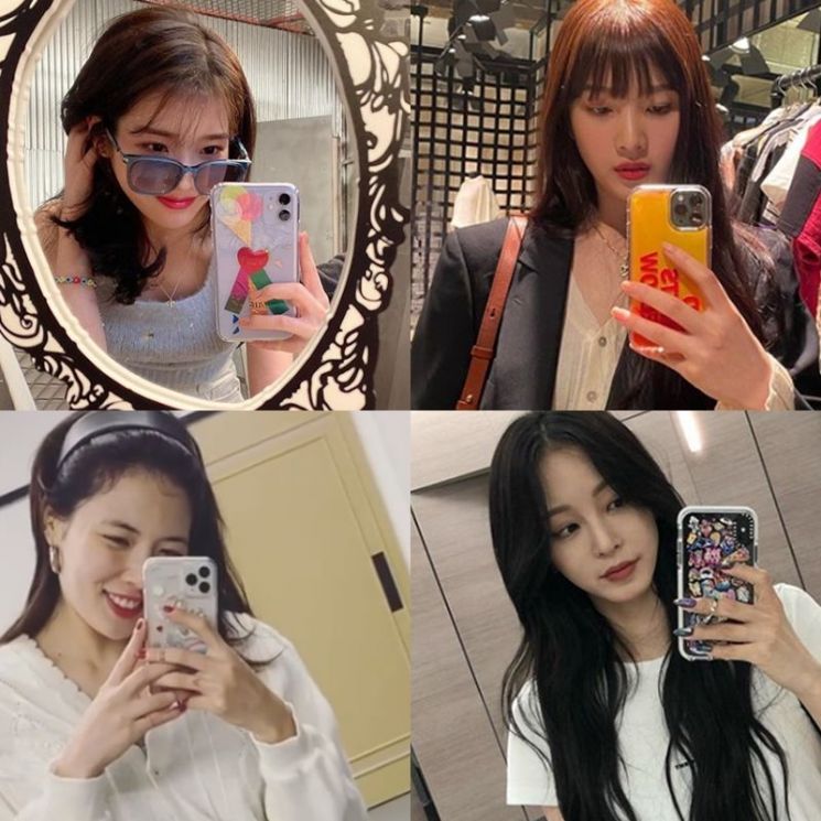 가수 아이유, 레드벨벳 조이, 현아, 배우 한예슬. 사진=아이유, 조이, 현아, 한예슬 인스타그램