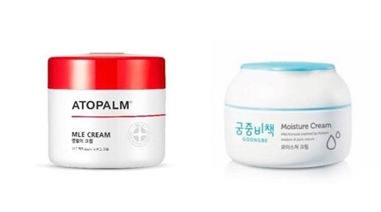 'MLE 크림', '궁중비책 ‘모이스처 크림'. 사진=아토팜, 궁중비책