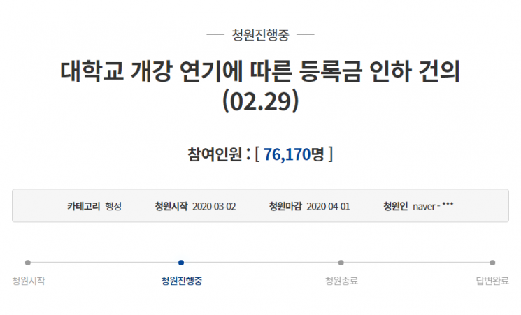 사진=청와대 국민 청원 게시판
