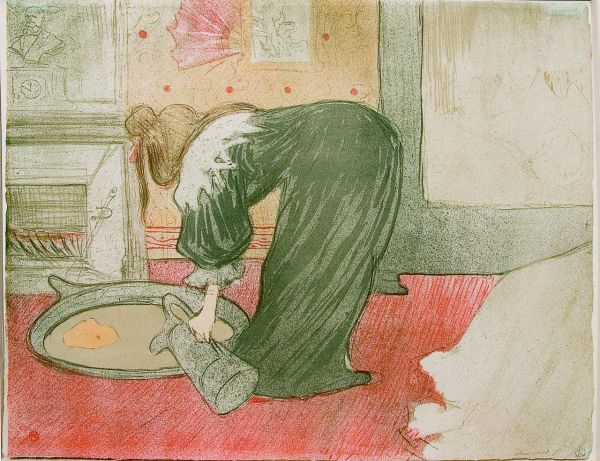 툴루즈 로트렉 '욕조에 물 채우는 여자(엘르 연작 中)', 40x52.5㎝, 1896년, 컬러 석판화  [사진= 메이드인뷰 제공]