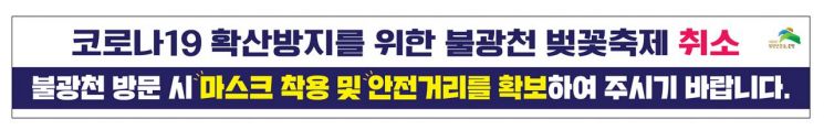  은평구 '불광천 벚꽃축제' 취소