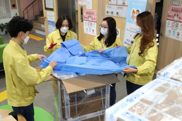 회유구에서 보내온 방역물품
