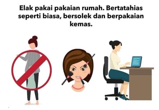 말레이시아 여성부가 집에서 화장을 하라고 권고한 포스터 중 일부. 사진=말레이시아 여성가족개발부