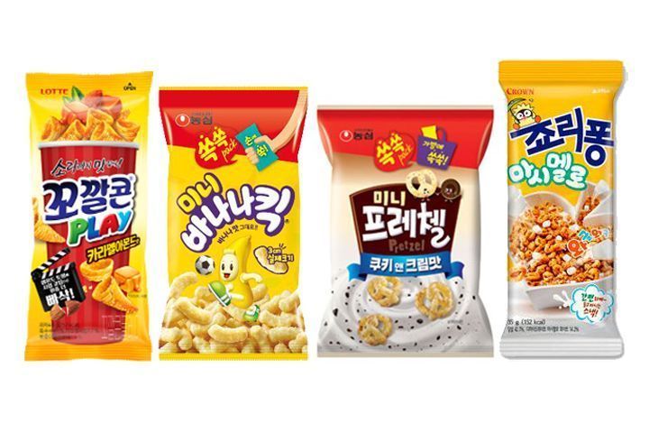 사진=(왼쪽부터) 롯데제과/ 농심/ 농심/ 크라운 제품사진