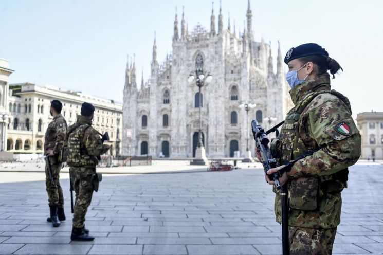 이탈리아 밀라노, 한 달새 확진자 20배 폭증…치명률 14% 달해