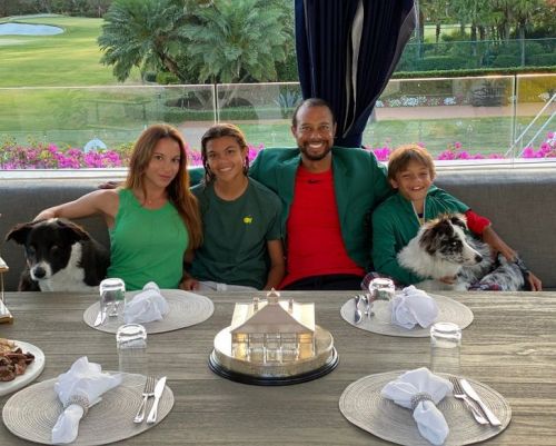 타이거 우즈가 가족과 함께 마스터스 챔피언스 디너를 즐기는 모습이다. 사진=타이거 우즈 인스타그램