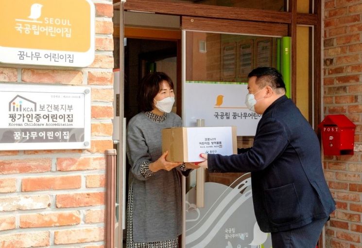 용산구, 어린이집 방역물품 배부(2차) 완료