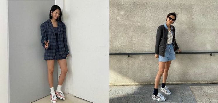 신민아, 김나영의 로저비비에 콜 미 비비에 패치 스니커즈