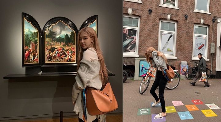 데일리 아이템으로 활용 가능한 로브 가디건 스타일링을 선보인 블랙핑크 로제. 사진=로제 인스타그램