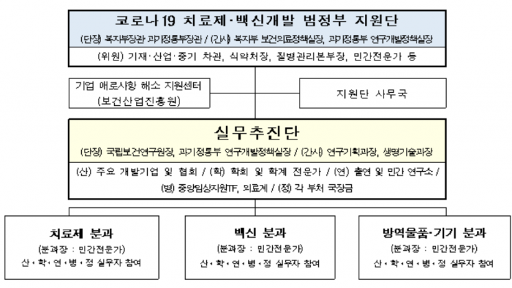 코로나19 치료제·백신개발 민관합동 범정부 실무추진단 발족