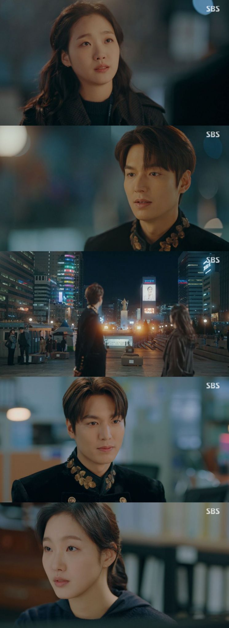 Kim Go-eun thinks Lee Min-ho, who calls himself an emperor, has fallen into delusion. Photo by "The King: Eternal Monarch" capture