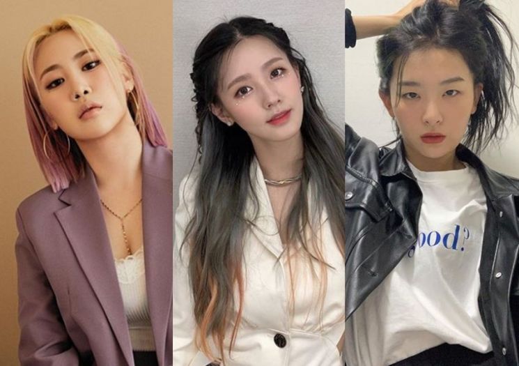제이미(박지민), (여자)아이들 미연, 레드벨벳 슬기. 사진=제이미, (여자)아이들, 슬기 인스타그램