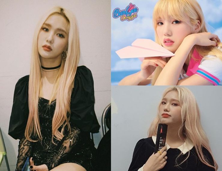 오마이걸 미미 라벤더 헤어에 살짝 많이 설렜어