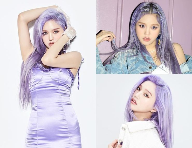 오마이걸 미미 라벤더 헤어에 살짝 많이 설렜어