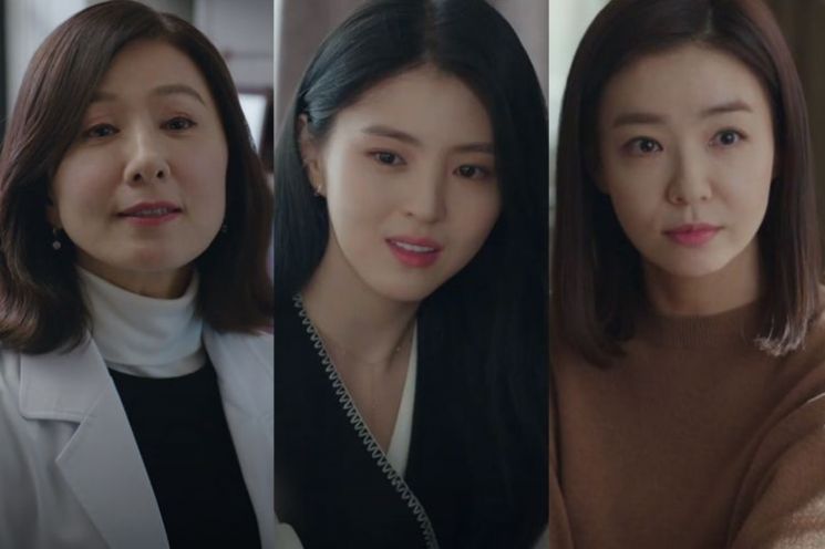 배우 김희애, 한소희, 박선영. 사진=JTBC '부부의 세계' 방송 화면
