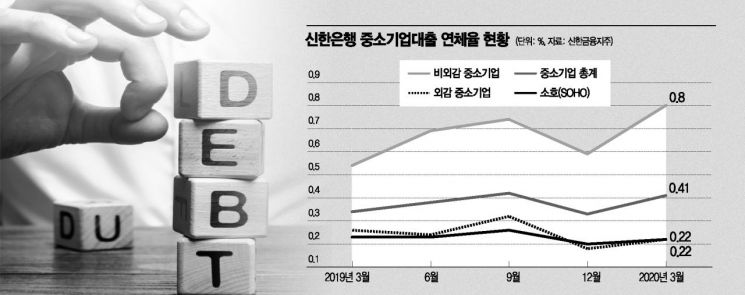 [금융권 부실 경고등]신한銀, 소기업 대출 늘렸더니…연체율 '껑충'