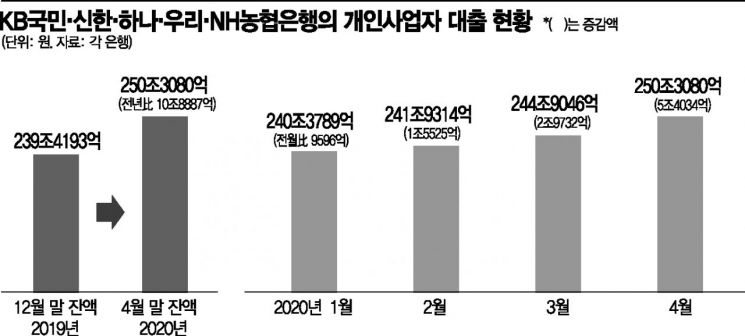자영업 대출, 5대 은행서만 올들어 10조8900억 늘어…빚폭탄 우려↑(종합)