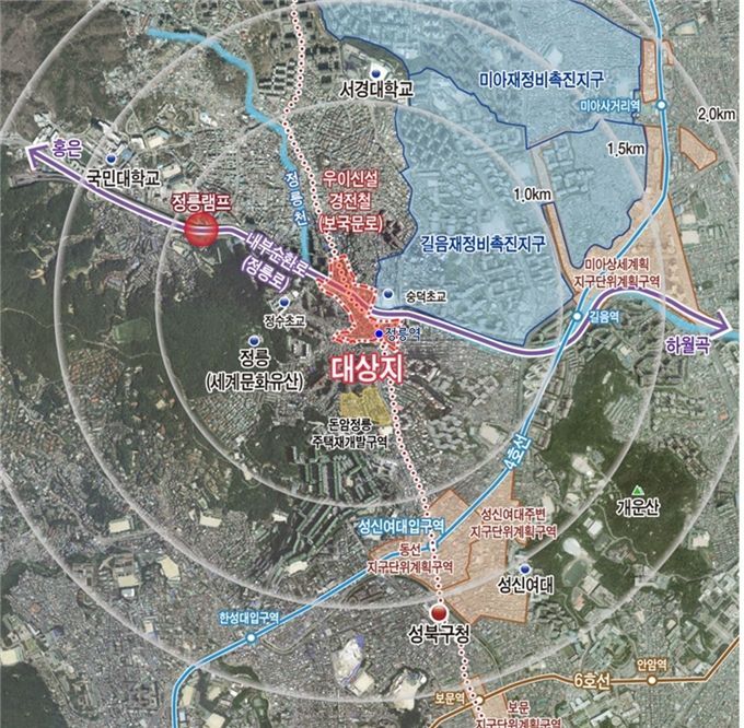 노후화된 정릉동 일대 개발 위해 건축 규제 완화