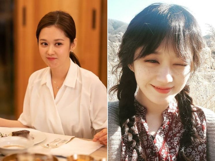 시크하게, 혹은 귀엽게. 가볍게 묶어 헤어스타일링 완성. 사진=장나라 인스타그램