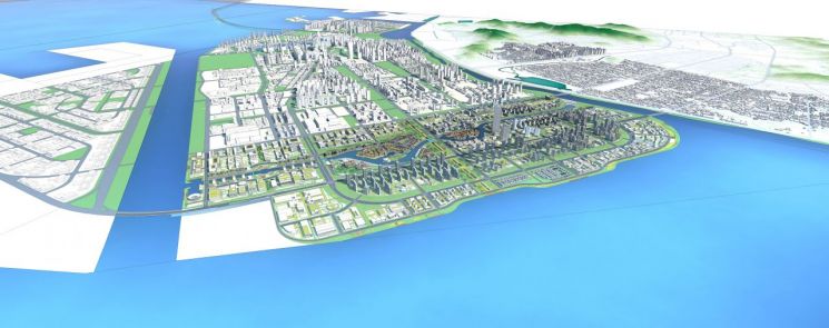 Aerial View of District 11 Development in Songdo International City [Provided by Incheon Free Economic Zone Authority]