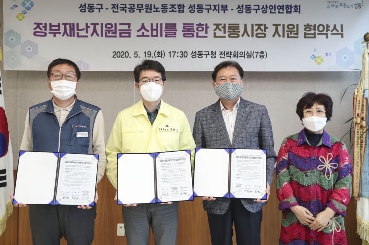 성동구 직원들 긴급재난지원금 전통시장서 쓴다