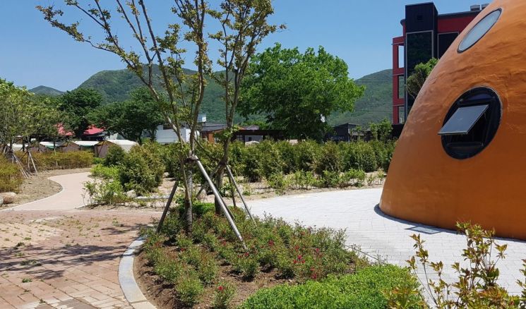 경주시 산내면 동청천의 청룡공원 모습.