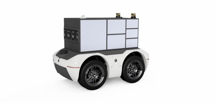 '위더스'를 개발한 언맨드솔루션은 자율주행 기술을 활용한 다양한 모빌리티를 선보인 바 있다. 사진은 자율주행 배달로봇의 모습.