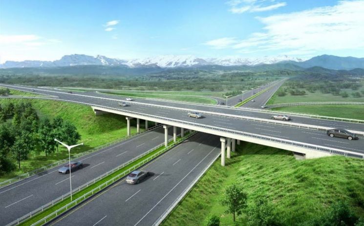 한국도로공사와 SK건설이 건설과 유지관리 계약을 체결한 카자흐스탄의 알마티 외곽순환도로 조감도