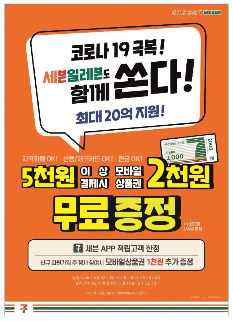 세븐일레븐, 코로나19 극복 위한 대규모 프로모션 실시