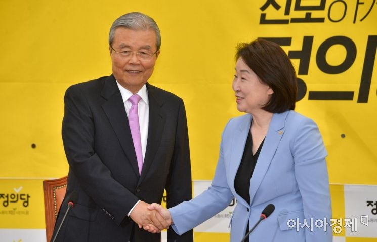 [포토] 인사 나누는 김종인·심상정