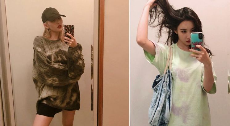 선미의 편안한 타이다이 룩. 사진=선미 인스타그램