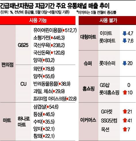 재난지원금 한달…대형마트만 한숨