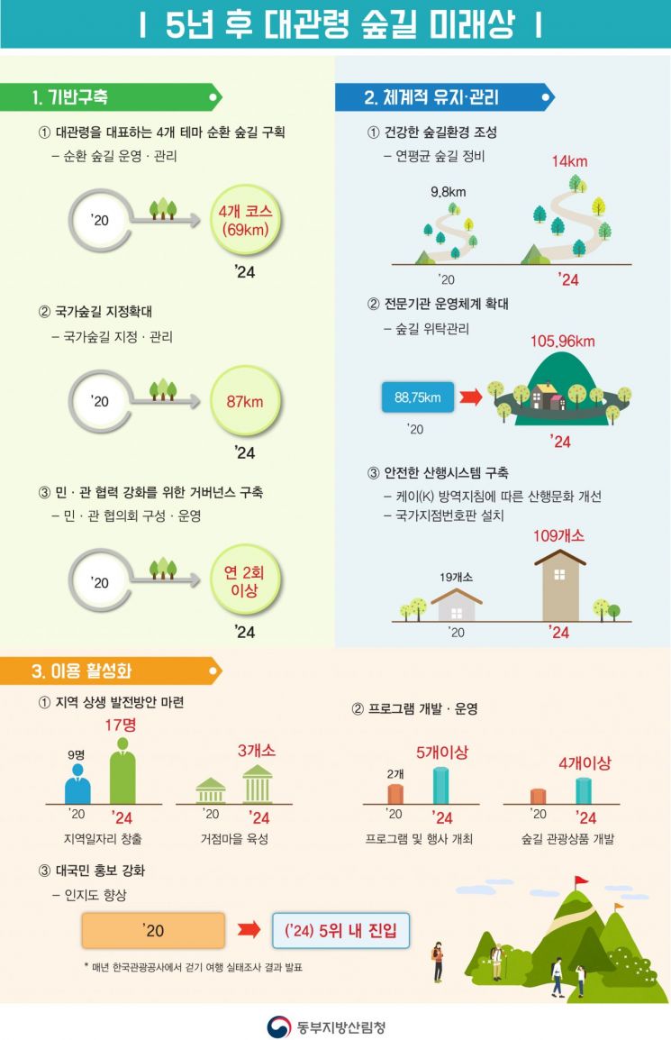 대관령 숲길 브랜드화…산림청 “제주 올레길 부럽잖게 조성”