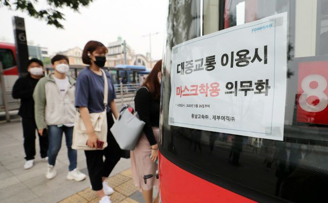 경찰은 지난달 26일부터 지난 21일까지 대중교통에서 마스크 착용을 거부하는 승객과 운전자 사이 시비가 일어났다는 신고 840건을 접수했다고 밝혔다./사진=연합뉴스