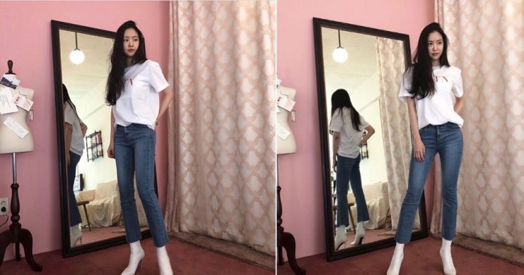 손나은의 발렌티노 티셔츠. 사진=손나은 인스타그램