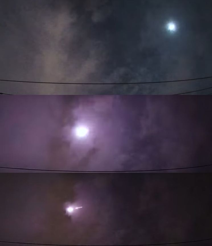 간토 지방에 나타난 유성이 하늘을 가로지른 뒤 사라지는 모습 / 사진=유튜브 캡처