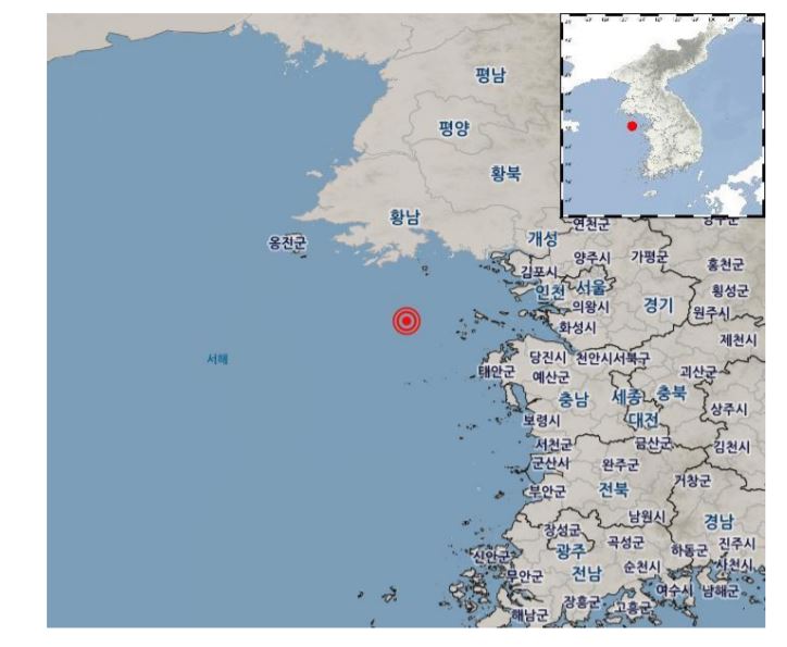 인천 옹진 연평도 해역 규모 3.3 지진…기상청 "인근 지역 지진동 느껴"