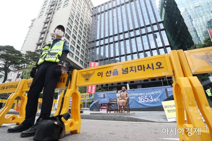 [포토]수요시위 기자회견으로 진행 