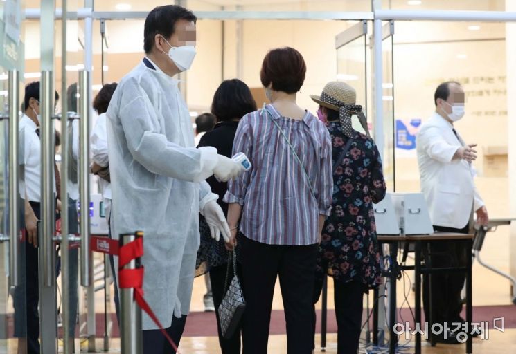 12일 서울 영등포구 여의도순복음교회에서 신자들이 예배를 하기 위해 대성전으로 향하고 있다. 정부는 지난 10일 오후 6시부터 전국 교회를 대상으로 핵심 방역수칙 준수를 의무화하고 정규 예배를 제외한 수련회, 성경 공부, 성가대 연습 등 교회 명의의 각종 대면 소모임을 금지했다. /문호남 기자 munonam@