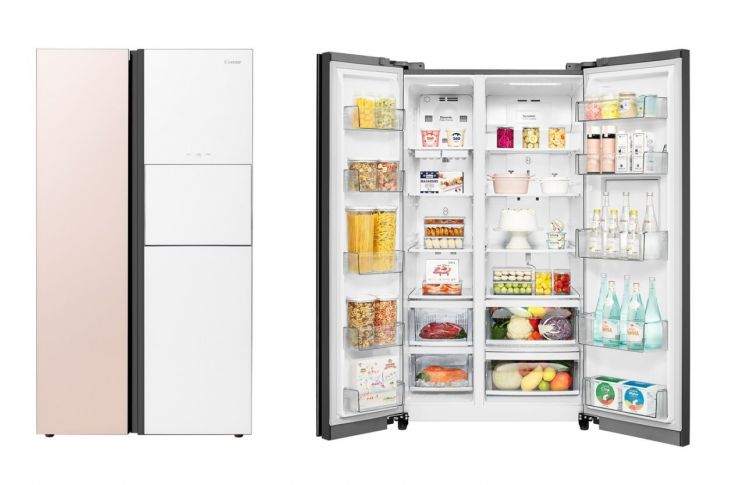 위니아대우가 출시한 클라쎄 컬러글라스 양문형 냉장고