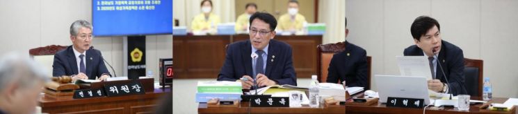(좌측부터) 전경선 의회운영위원장, 박문옥 기획행정위원장, 이혁제 예산결산특별위원장