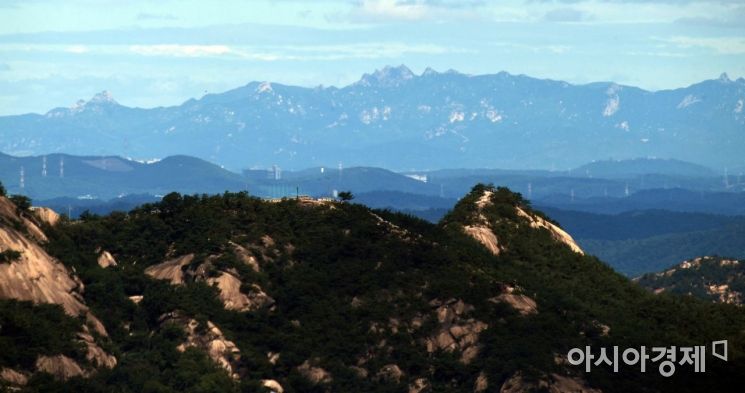 [포토] 선명하게 보이는 개성 송악산