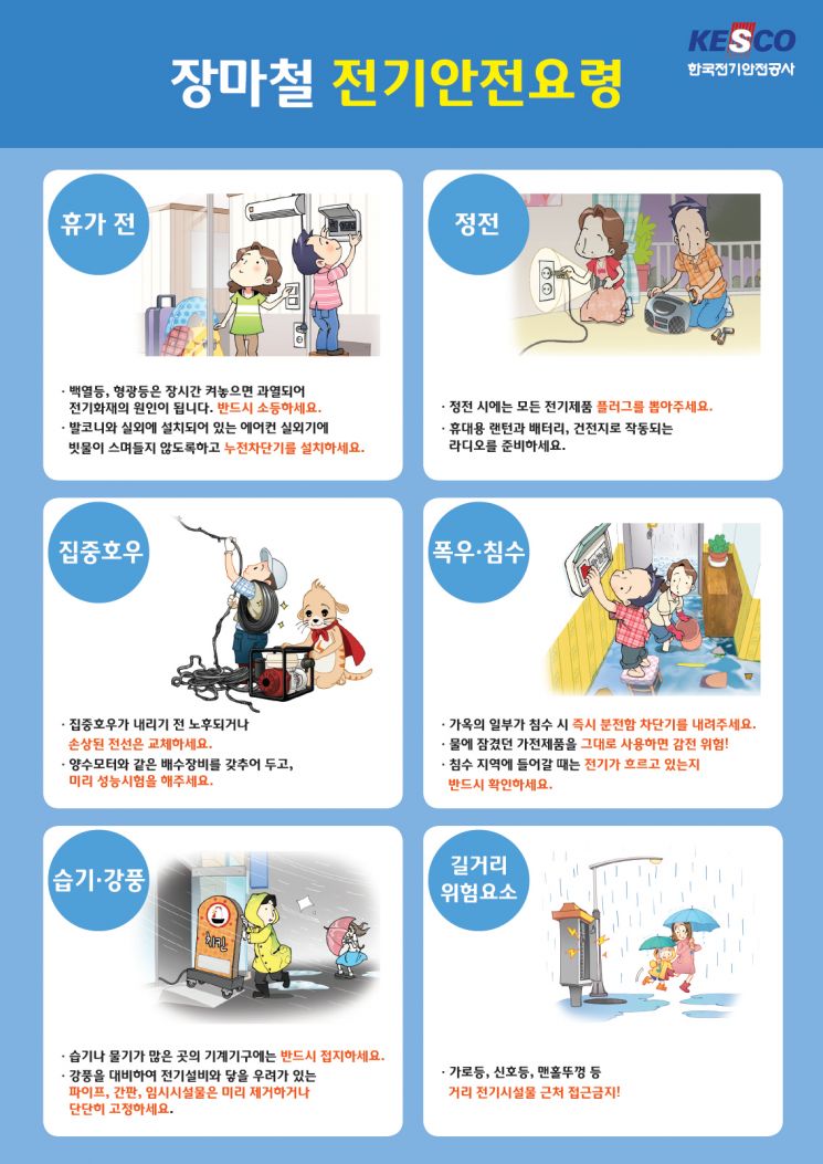 장마철 감전사고 예방법…"집에 물 차면 누전차단기부터 내리세요"